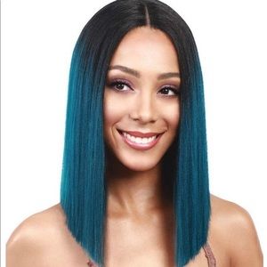 Green ombré wig (synthetic) lace front